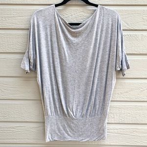 Grey Off the Shoulder Basic Top - Small